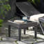 Table d'appoint extérieure durable et résistante aux intempéries avec plateau en verre, parfaite pour la salle à manger et la décoration Alfresco.