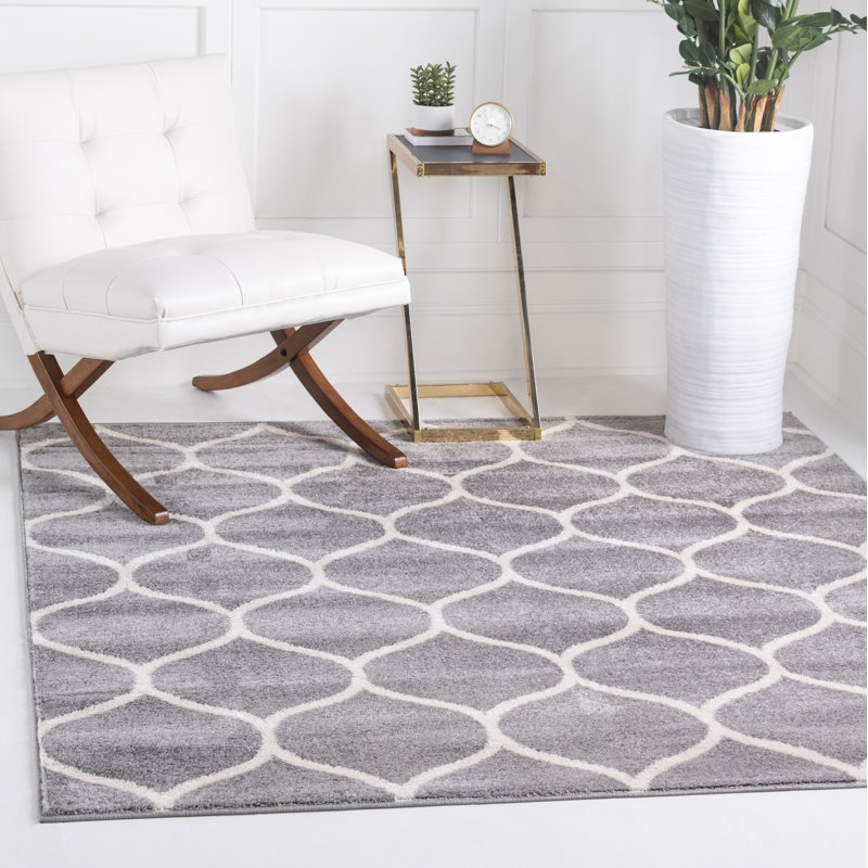 Tapis gris clair Lllan, Carré 4 pi 1 po