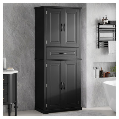 Armoire de rangement de salle de bain H 72 po avec 1 tiroir central