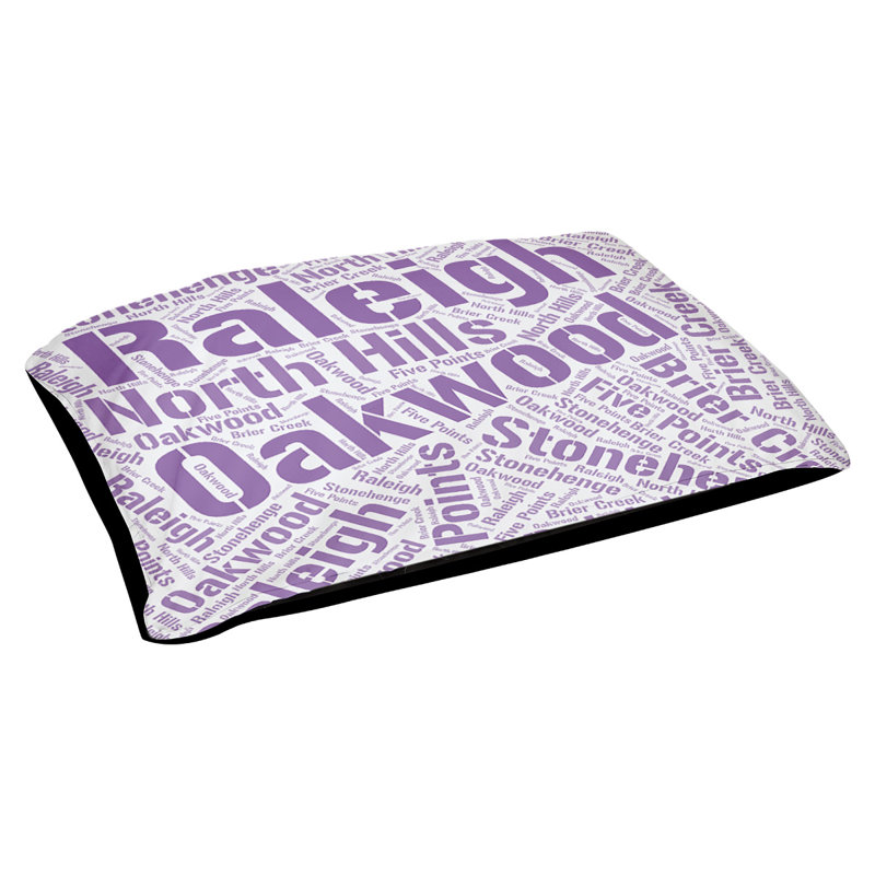 Coussin de chien « districts », Très grand (H 17 po x l 50 po x P 40 po), Mauve, Raleigh