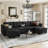 Shazier 6-Seats U-Shape Chenille Modualr Sofa-131544053