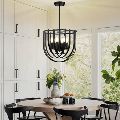 Herrin 6-Light Dimmable Geometric Chandelier With Iron Frame