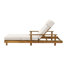 Chaise longue d'extérieur en bois d'acacia Metairie avec dossier et coussin réglables à 3 positions-126303033