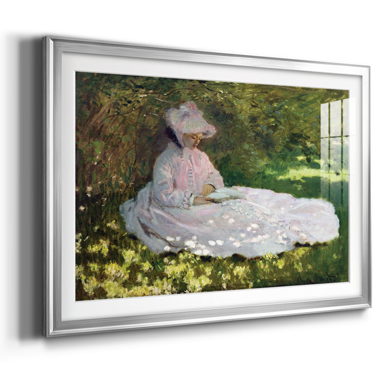 Monet, impression sur papier encadrée, H 30 po x l 44 po x P 1,5 po, Argent