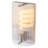 Modern Fluted Glass Wall Sconce Satin Nickel Finish, 12.6 Inch Cylinder Ribbed Glass Shade Up Down Wall Light Fixture For Bathroom Vanity Living Room Bedroom, E26 Base UL Listed (Bulb Not Included)