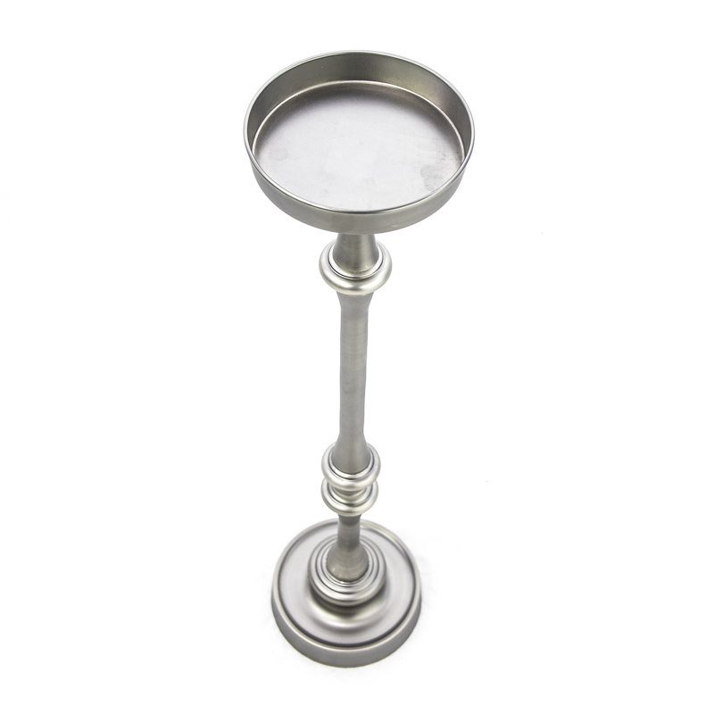 Table de bout ronde 26 po, Argent brossé