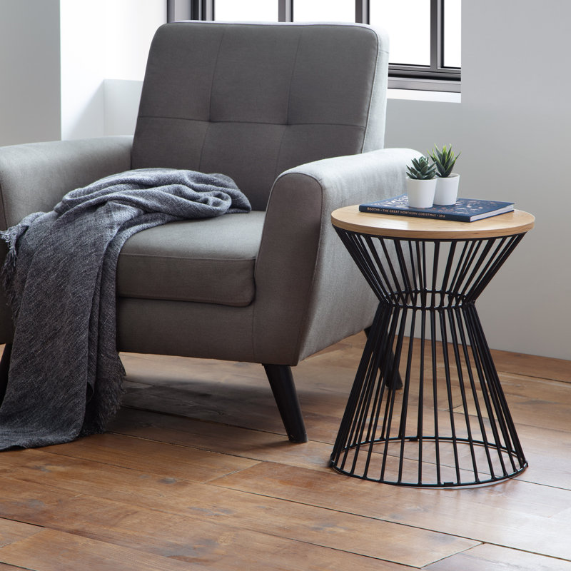 Leifsson Pedestal End Table, Euro Oak
