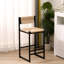 2 chaises de bar rayonnantes miel, siège tissé en corde de papier pour tabourets d'intérieurs lumineux (2 pièces), chaises. Et base en métal stable, assise confortable. Pour îlot de cuisine, comptoir. Installation facile-2132675155