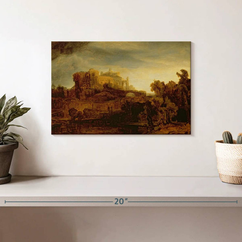 Lilie Landscape With A Chateau, 8" H x 12" W