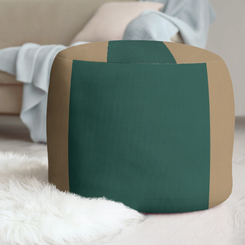 Repose-pieds repose-pieds rond 20,5" new velours, Gold/Green/Gold