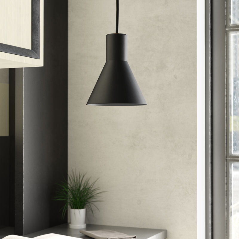 Byers 1-Light Dimmable Cone Pendant, Satin Brass, No