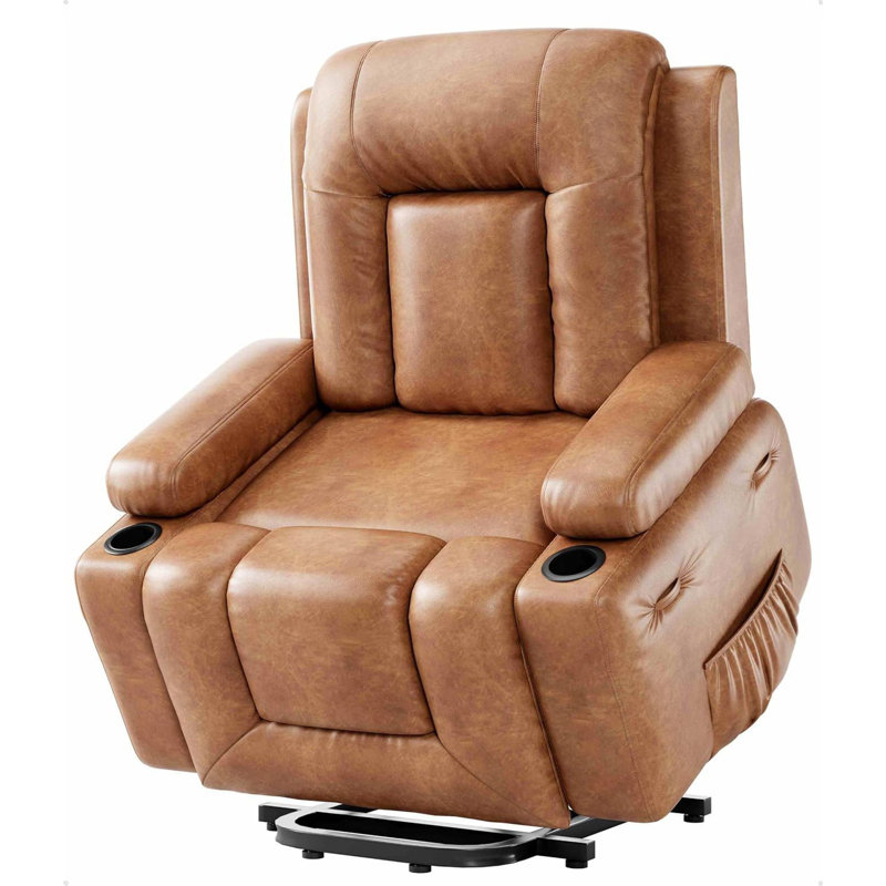 Oversized Wide Power Lift Recliner Chair - Heat and Massage, Tan