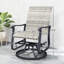 Fauteuil oscillant de patio avec pivot à 360 degrés, assise jaune, structure en acier stable, facile à nettoyer, conception ergonomique, limite de poids de 265 lb, assemblage requis pour le patio extérieur, pivotant et coulissant, en PE
