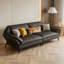 Canapé modulaire en cuir véritable gris foncé-129490929