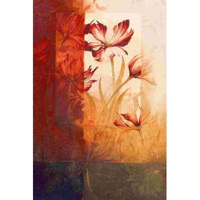 «Spice Red Floral», impression sur toile tendue