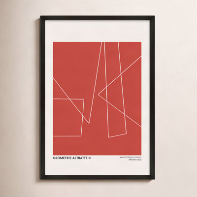 Geometric Abstraction In Red by Romina Gadler