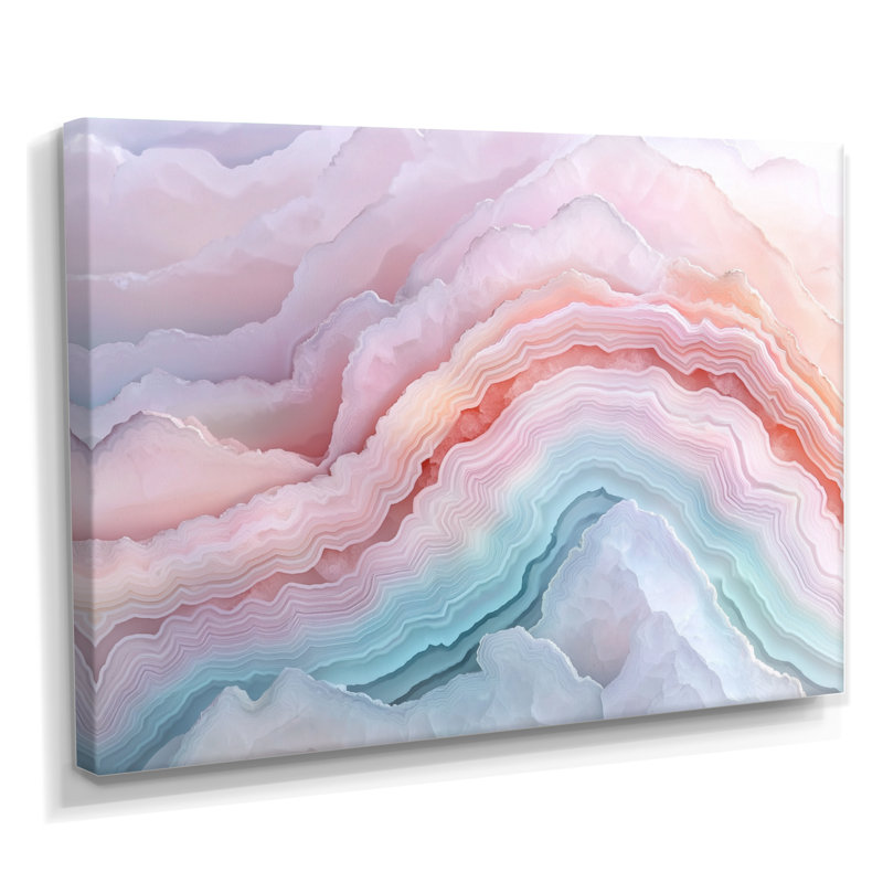 Agate Dream River II - pierre géode, art mural, H 16 po x l 32 po, Toile tendue, Ne s’applique pas