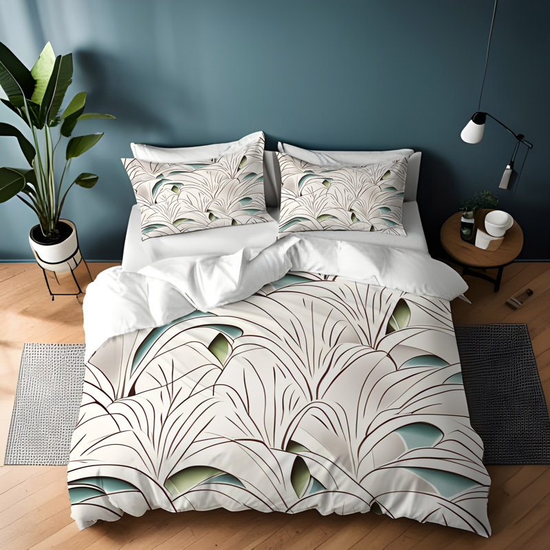 Polyester Abstract Duvet Cover, King Duvet Cover + 2 King Shams