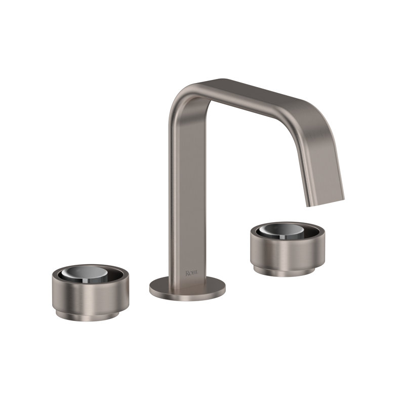 Eclissi Widespread Lavatory Faucet With U-Spout, Satin Nickel/Polished Chrome
