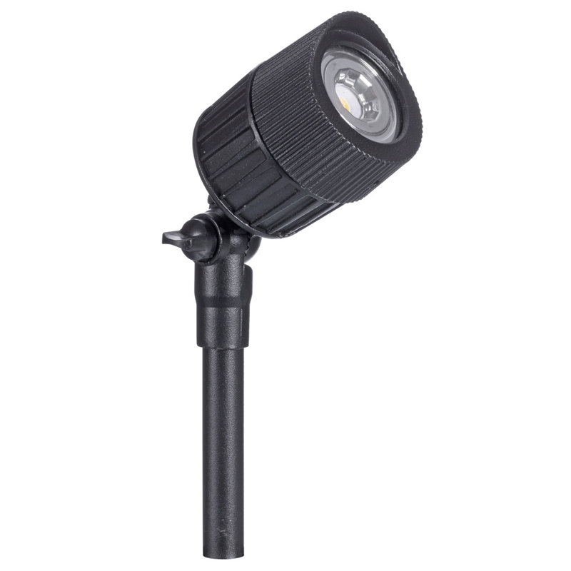 Paradise Low-Voltage 7W Warm White LED Junior Outdoor Spot Light, Black (Pack of 1), 6.18" H x 4.09" W x 2" D