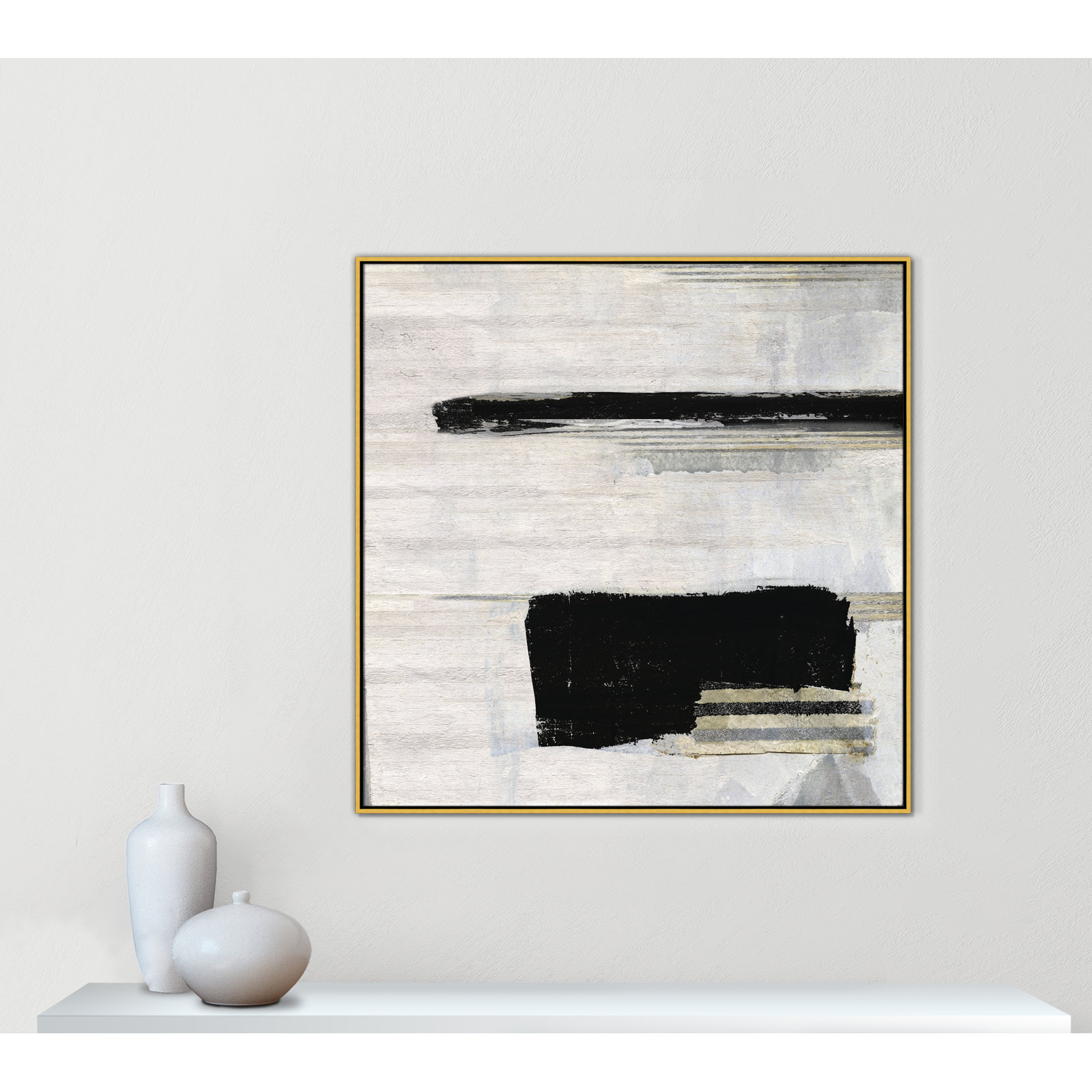La Bande II Print by Sally Swatland, 46.5" H x 46.5" W, Gold