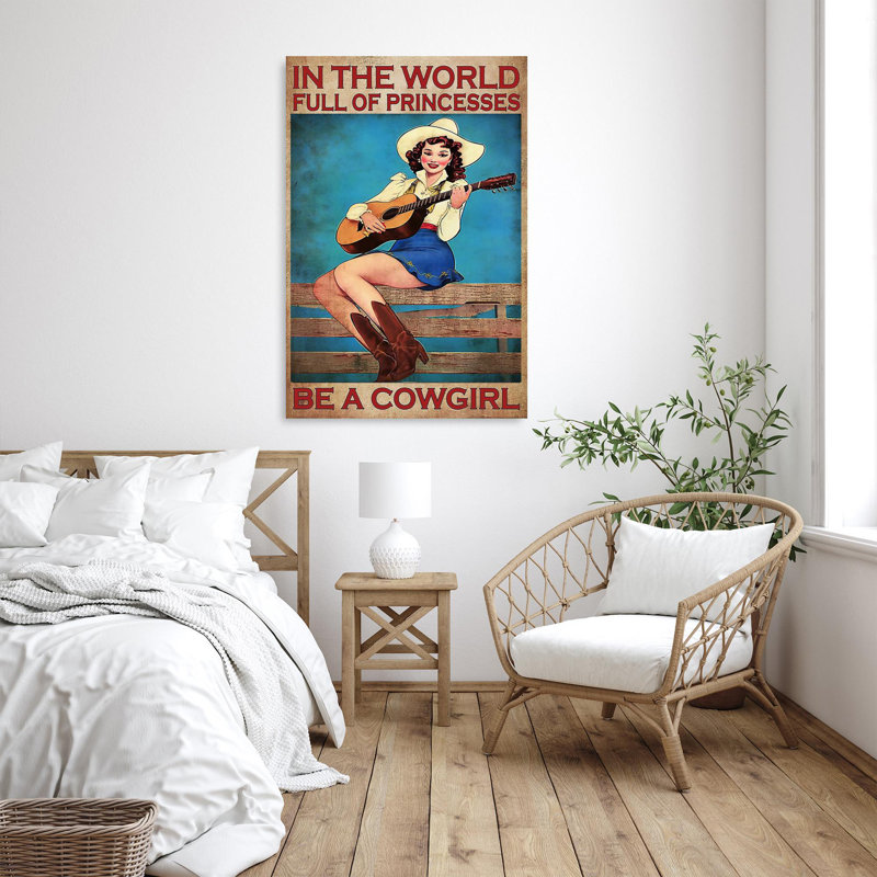 «Be a cowgirl», impression sur toile, H 36 po x l 24 po x P 1,25 po