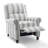 Ameiah Upholstered Farmhouse Gray Stripped Manual Push Back Recliner with Solid Wood Legs-1292243704