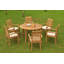 Octavio Outdoor - Piece Teak Dining Set-943135280-1021251292