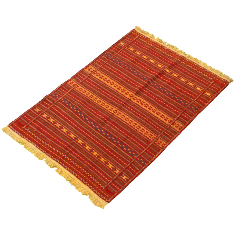 Tapis décoratif en laine de conception unique noué à la main New Age de 3 pi 4 po x 4 pi 10 po Bilawal