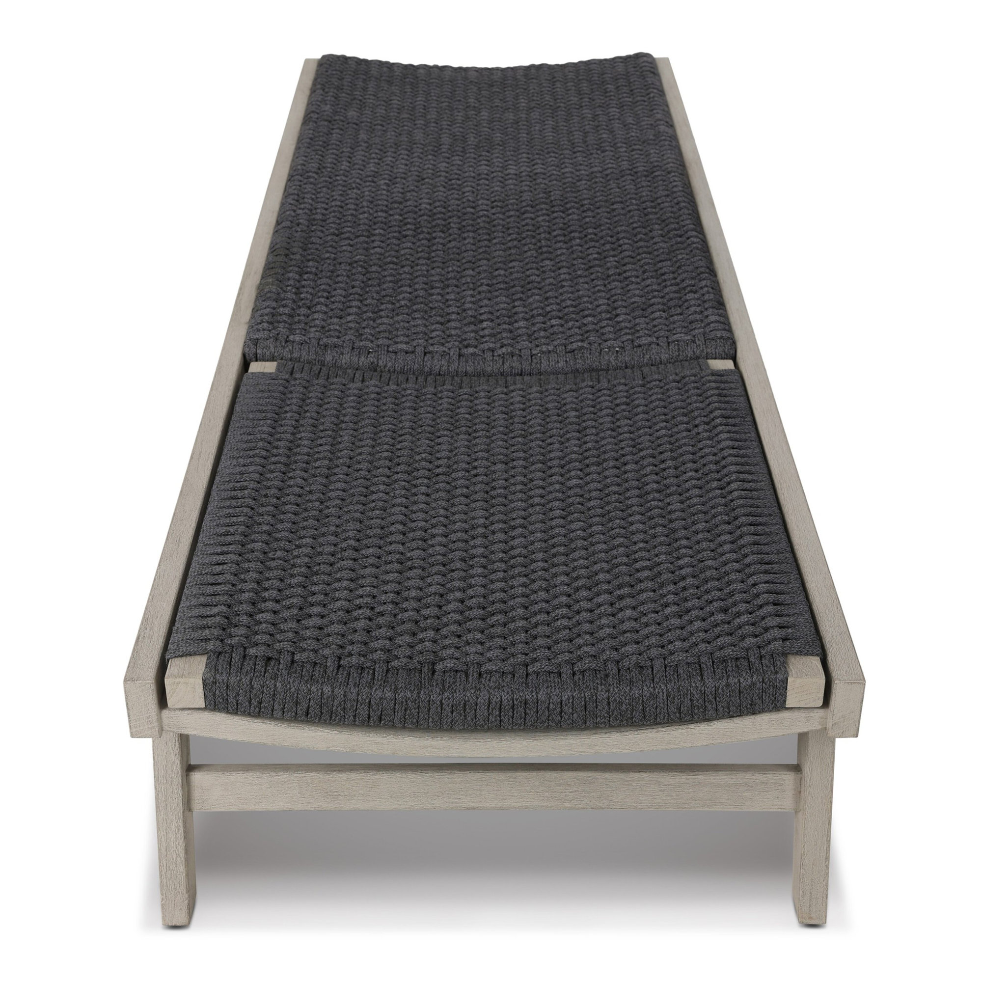 Neecy 27.5'' Outdoor Teak Chaise Lounge, Weathered Gray/Black