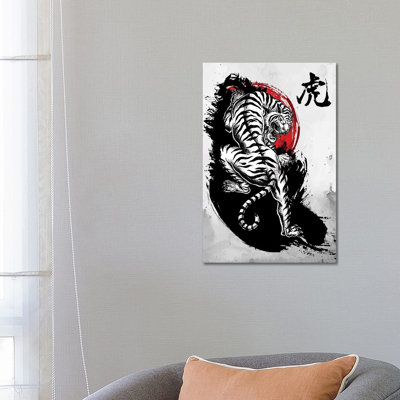 Japanese Tiger 1 Piece Wrapped Canvas Painting