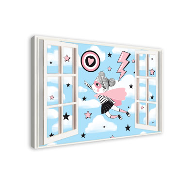 Art sur toile superhero fille window Aiyana
