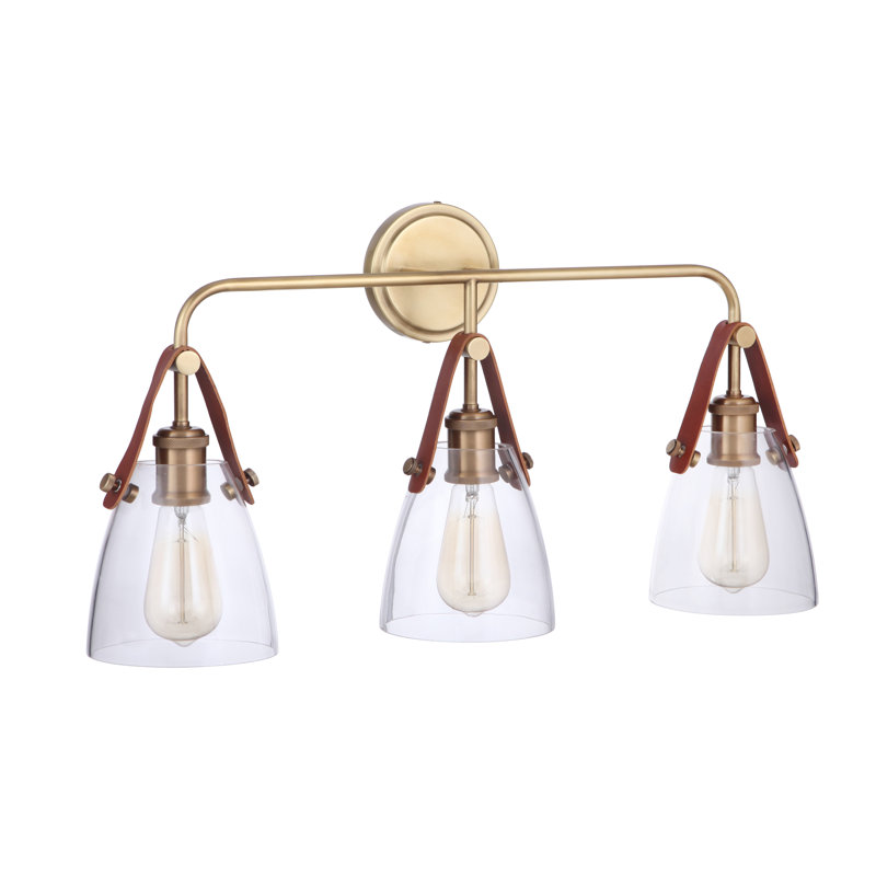 Fransen 3 - Light Dimmable Vanity Light, Vintage Brass