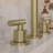 Cube Widspread 3-hole,2-handle Bathroom Sink Faucet with Drain Assembly-126450679