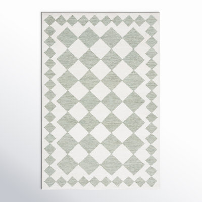 Handmade Green / Ivory Rug