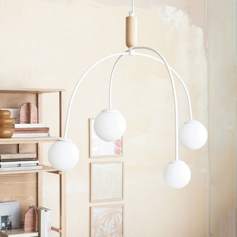 Luminaire suspendu sphérique en verre givré Luminous
