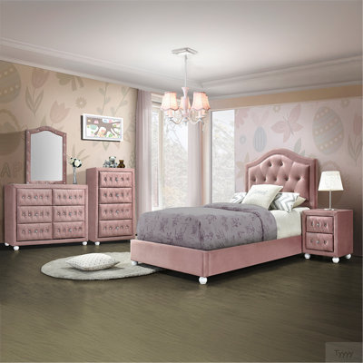 Commode rose à 4 tiroirs