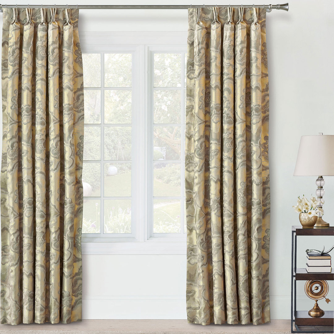 Amal Polyester Room Darkening Curtain Single Panel Eastern Accents Size per 