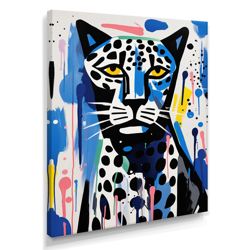 Portrait abstrait d'un tigre triste, H 32 po x l 16 po x P 1 po, Toile tendue