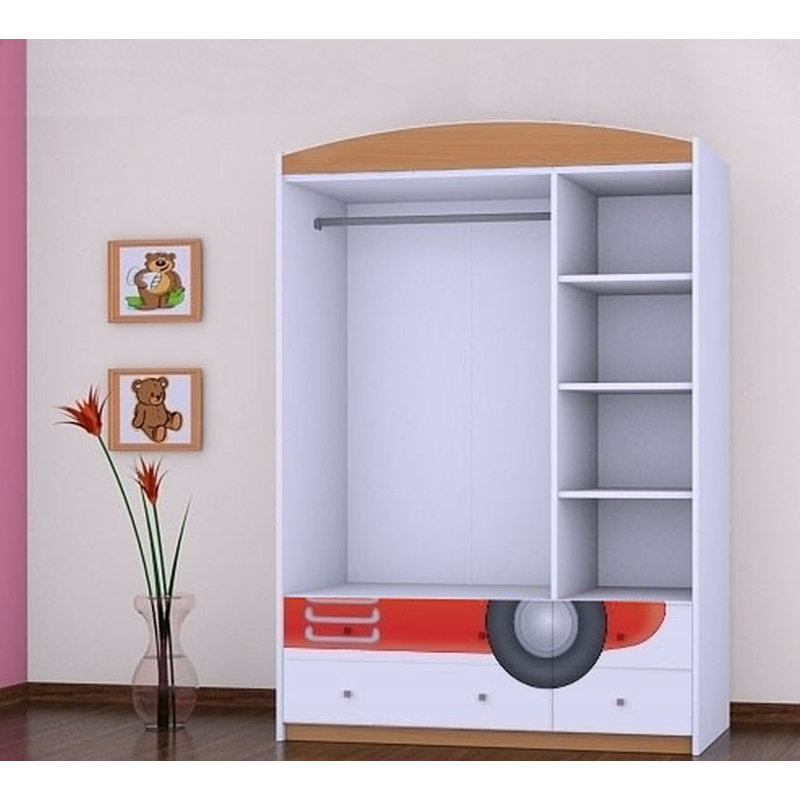 Pike 3 Door Wardrobe, Brown