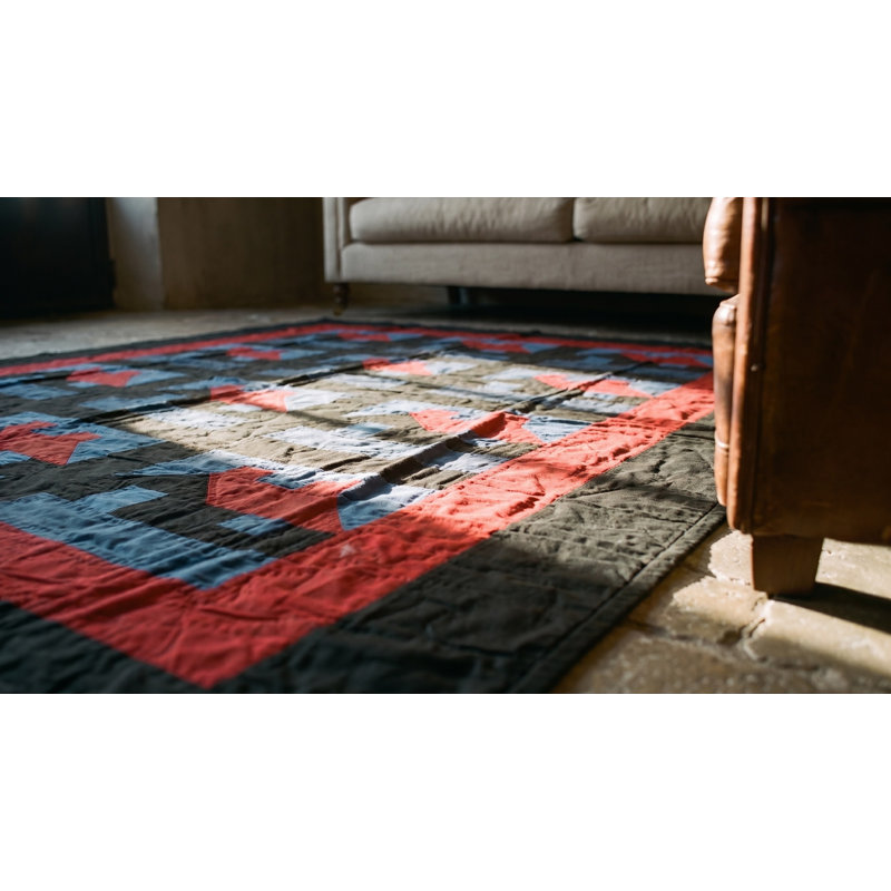 Antique Quilt America Blue 1920s Rug