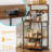 Kickemuit 23.5" Kitchen Bakers Rack, Baker Rack with Power Outlet, Bakery Rack with Microwave Stand Storage Shelf, Coffee Bar Table with 6 S-shaped Hooks-1781631008