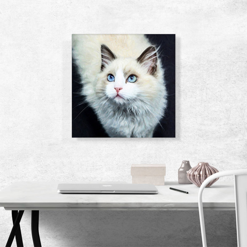 Ragdoll Cat Breed - reproduction d'art sur toile tendue, H 18 po x l 18 po x P 0,75 po