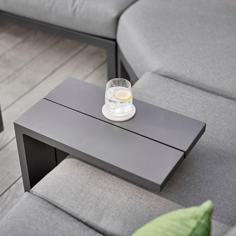 Elba Charcoal Aluminum Outdoor Side Table