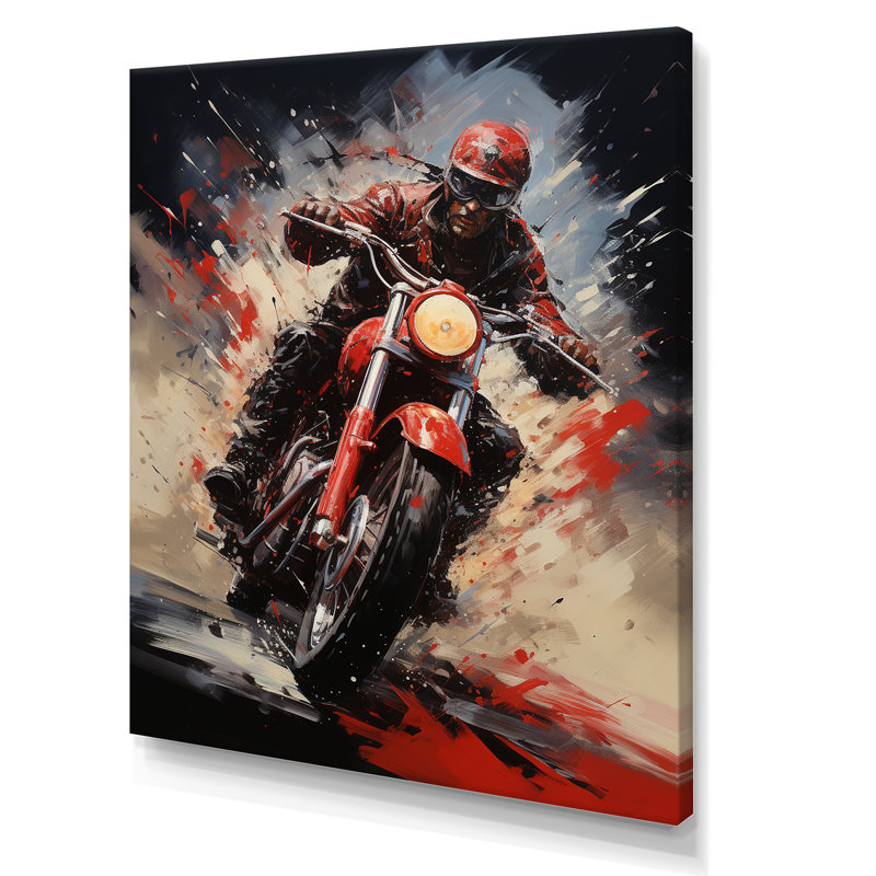 Crimson Thunder Red Dirt Bike III, H 32 po x l 24 po x P 1 po, Toile tendue