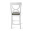 Ensemble de salle à manger 5 pièces à hauteur de comptoir blanc antique et gris avec table ronde et 4 chaises rembourrées