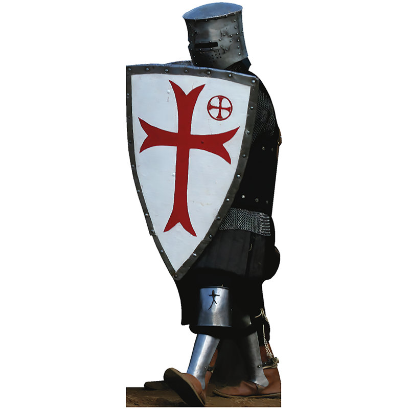 Medieval Knight In Armour Charging With Shield Paladin Cardboard Cutout Standee Standup