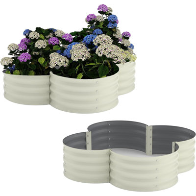 2-Pack 4x4 FT Galvanized Raised Garden Bed, Open Base Planter Box for Vegetables & Herbs