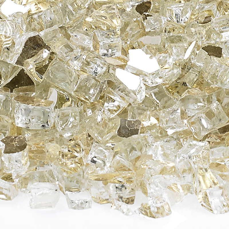 Gold Reflective Fire Pit Glass, 1/4" 10 lbs