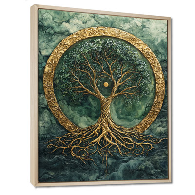Moniet A Green Tree Of Life Into Celestial Roots - Tree Of Life Wall Art